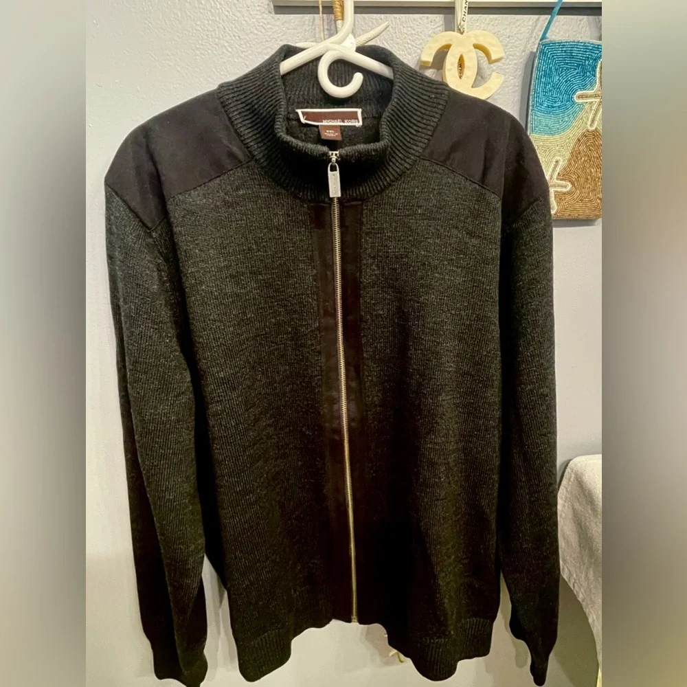 Michael Kors Sweater Mens (unisex) Merino Wool XXL Dark Gray